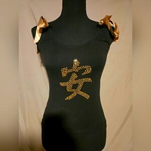 Lu Lu Lame' Tie Up Tank Top Size Small